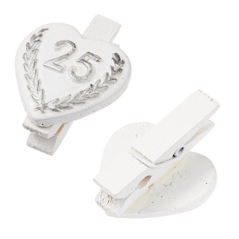 Deko-Klammern Herz "25" – Set (4 Stück) - Produktbild