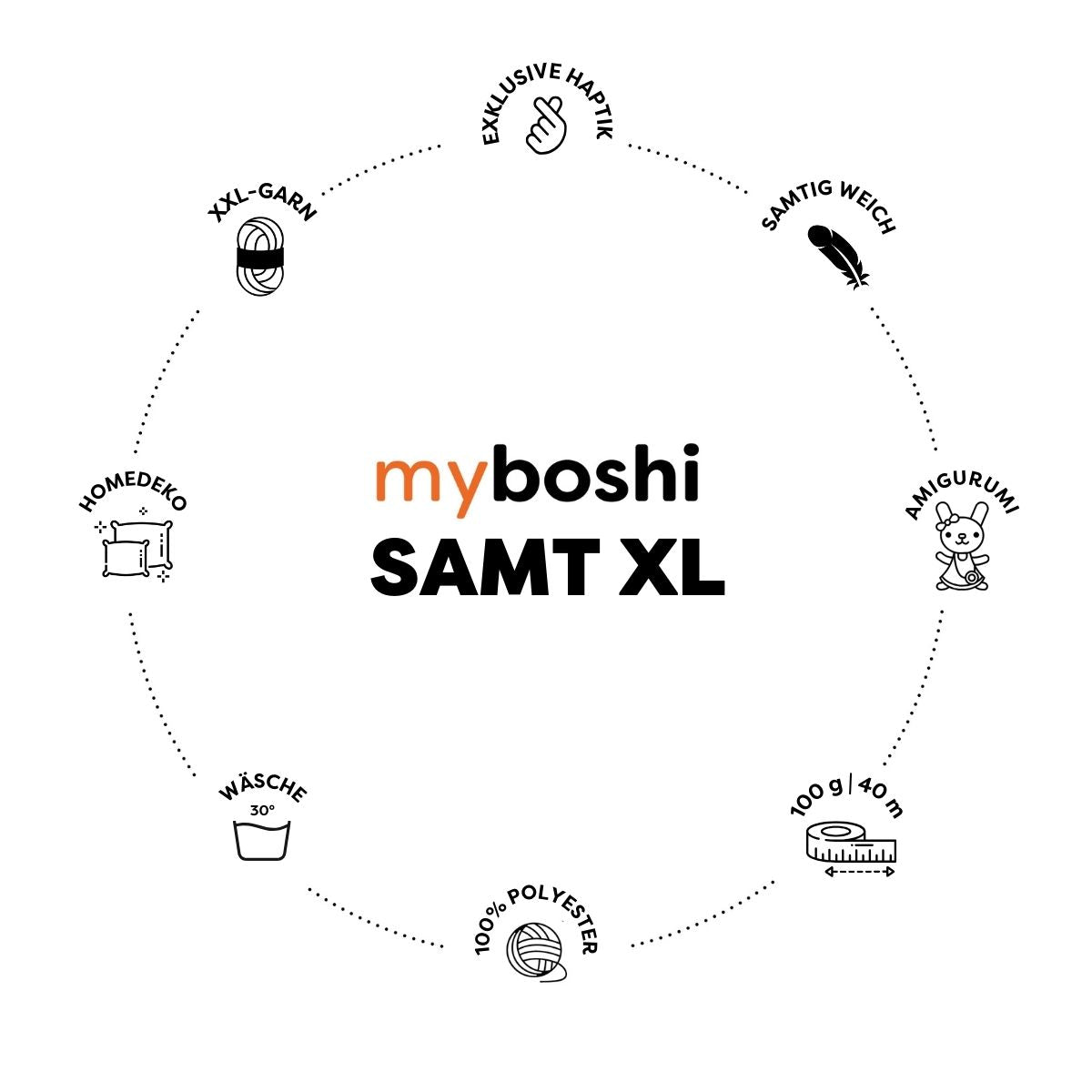myboshi Samt XL, 100g, 100% Polyester Produktbild