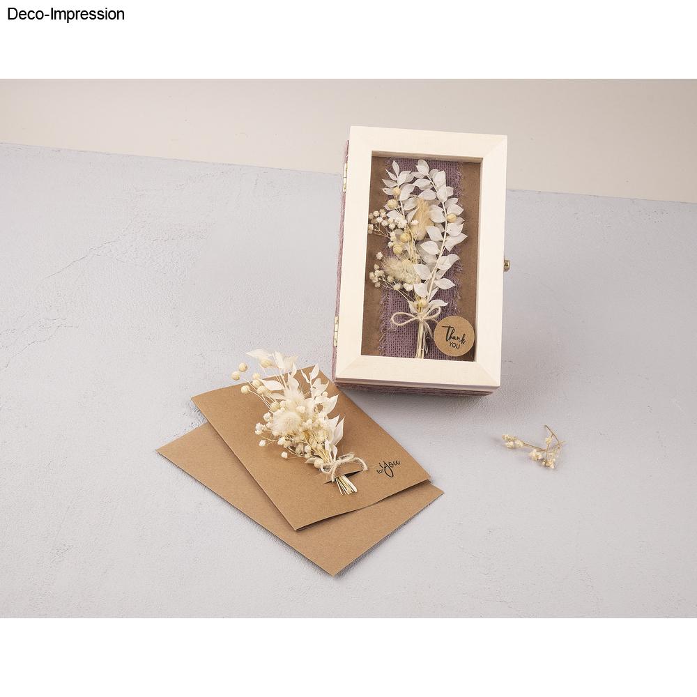 Trockenblumenstrauß – Elfenbein, fertig gebunden (18–20 cm) - Produktbild