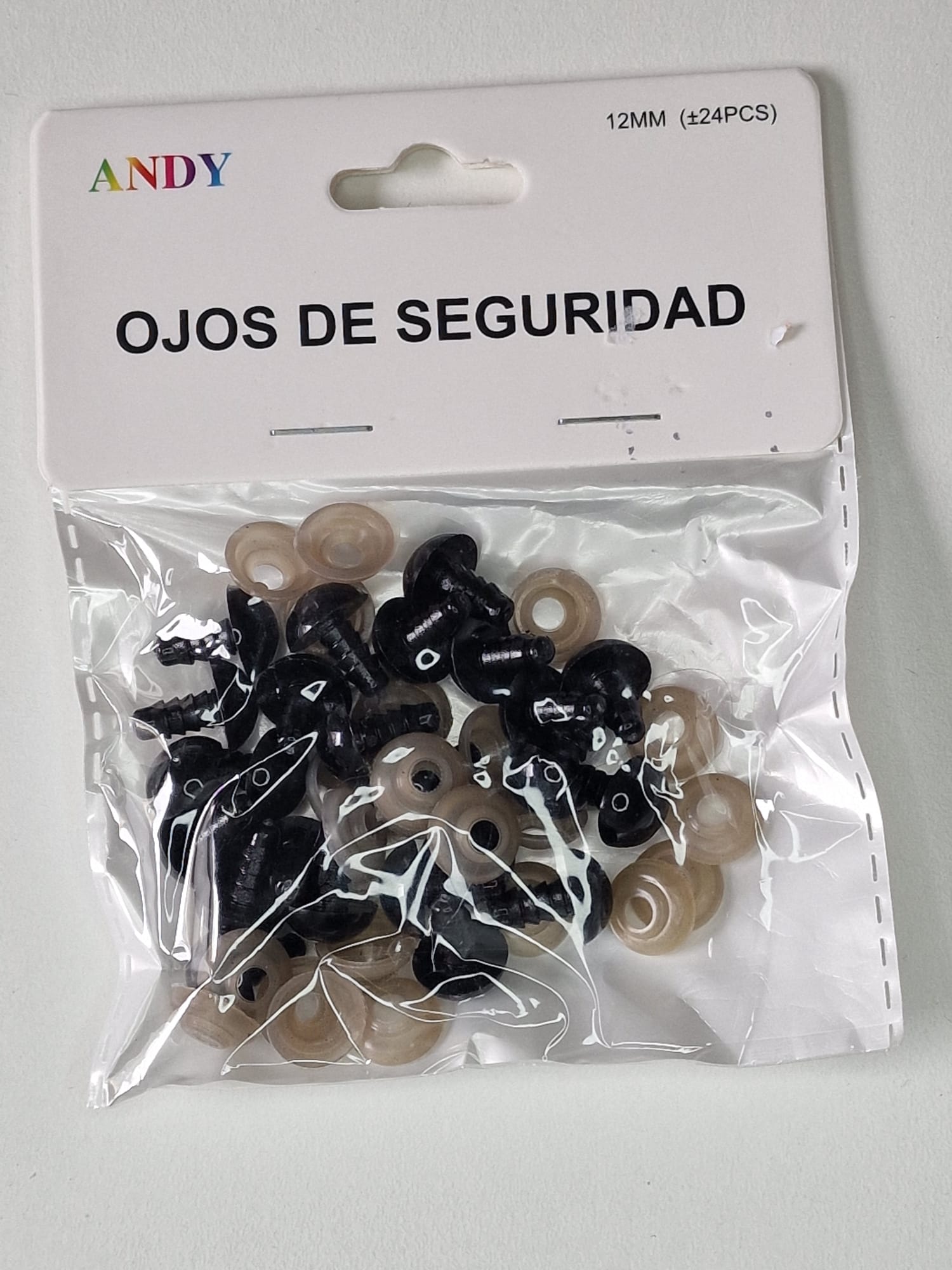 Kunststoff Sicherheitsaugen 12mm, schwarz, ca. 24 Stück Produktbild