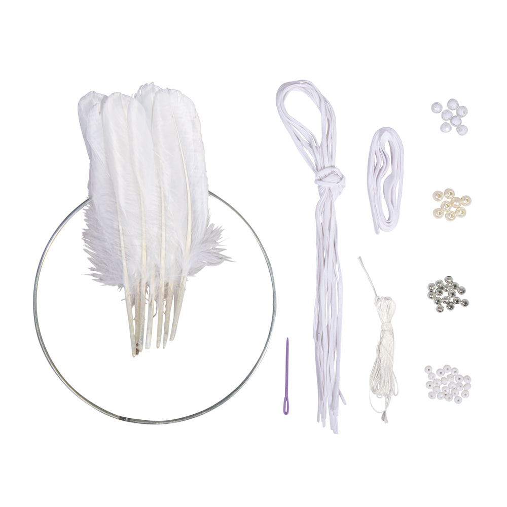 Traumfänger Bastelset – 18 cm, weiß - Produktbild