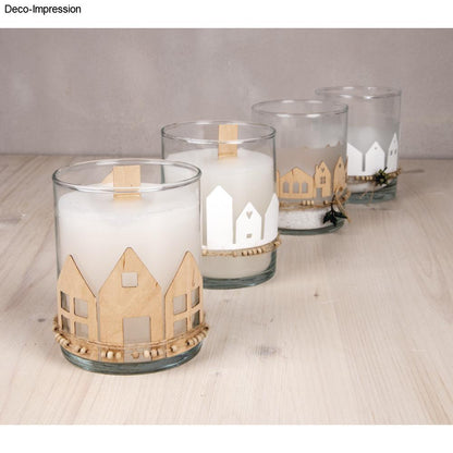 Furnierholz Lichthäuser, natur, 8 Stück - Produktbild