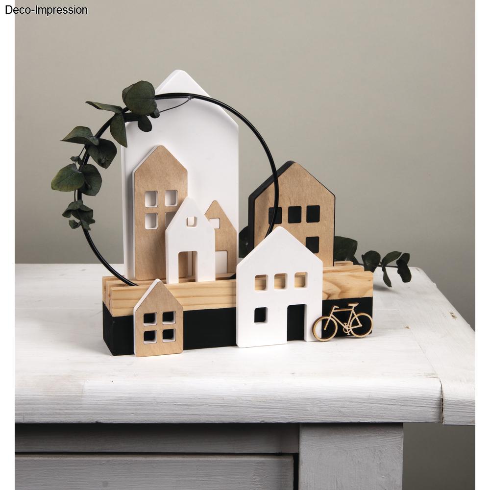 Furnierholz Lichthäuser, natur, 8 Stück - Produktbild