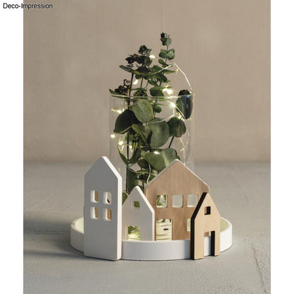 Furnierholz Lichthäuser, natur, 8 Stück - Produktbild