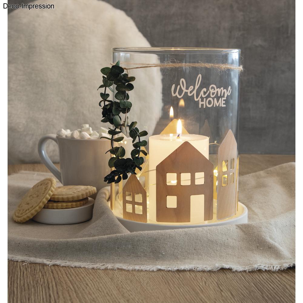 Furnierholz Lichthäuser, natur, 8 Stück - Produktbild