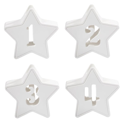 Silikon Gießform Adventszahlen Stern, 4 Formen Produktbild