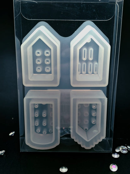 Silikon Gießform Mini-Häuschen II, 4 Formen Produktbild