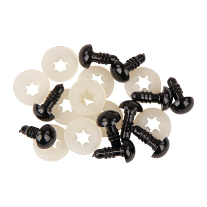 Kunststoff Sicherheitsaugen 10mm, schwarz, 10Stück - Produktbild
