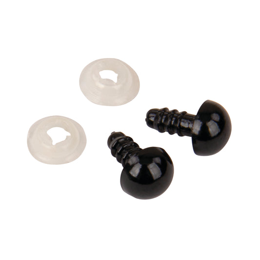 Kunststoff Sicherheitsaugen 8mm, schwarz, 10 Stück - Produktbild