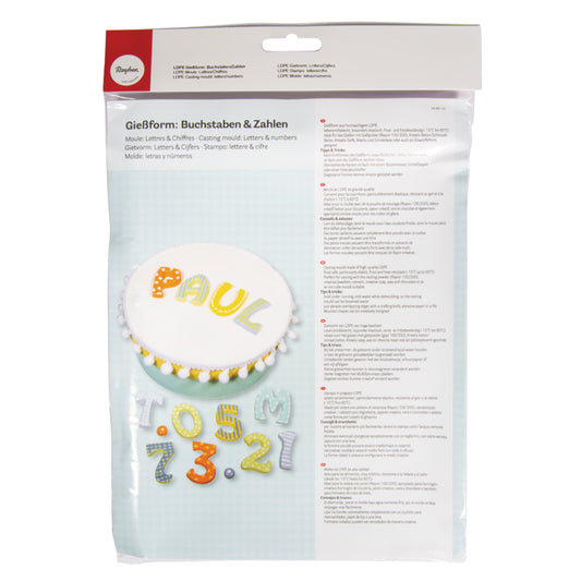 LDPE Gießform Buchstaben/Zahlen, 37 Motive - Produktbild