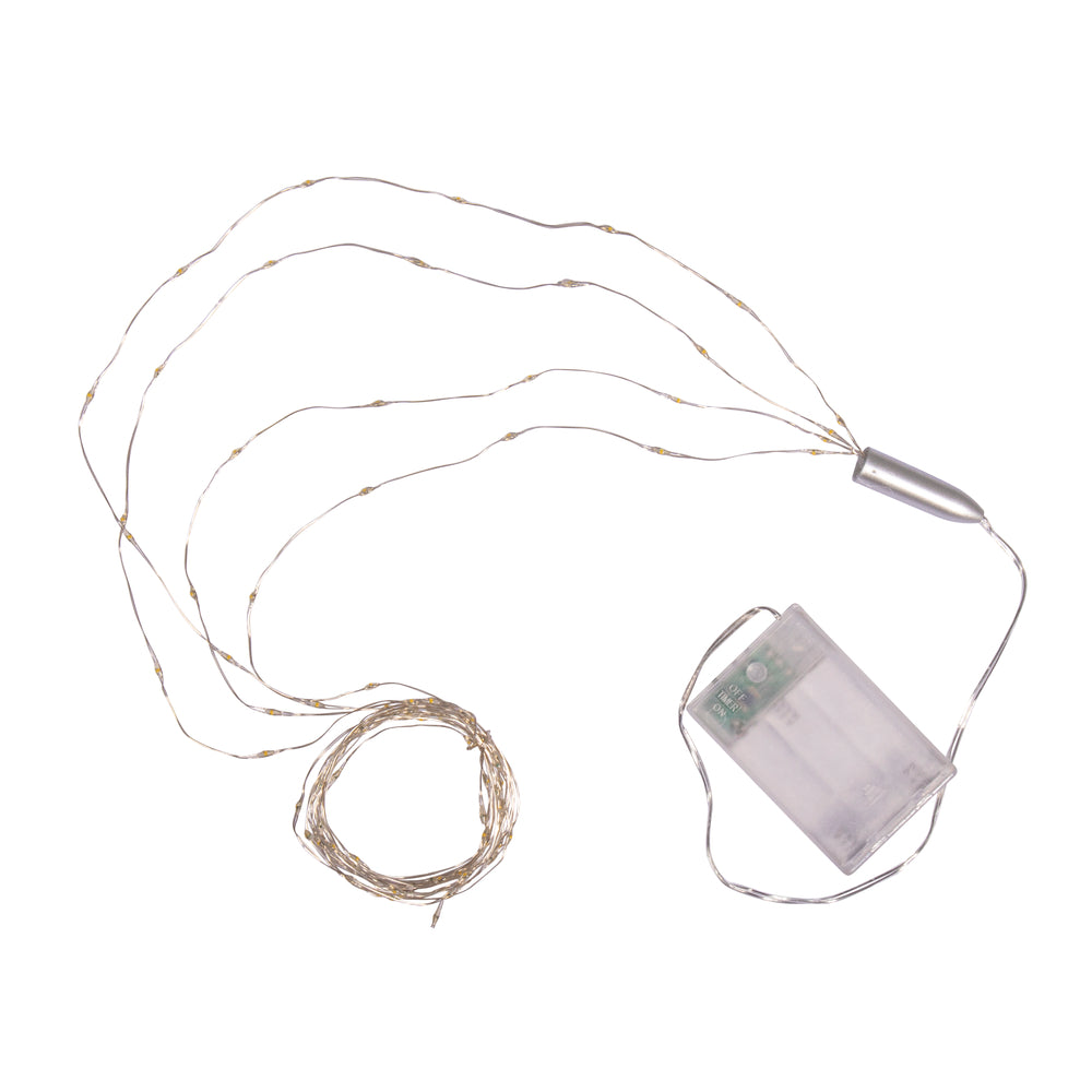 Mini-LED Lichterkette mit Timer, lichtgelb, 96 LEDs - Produktbild