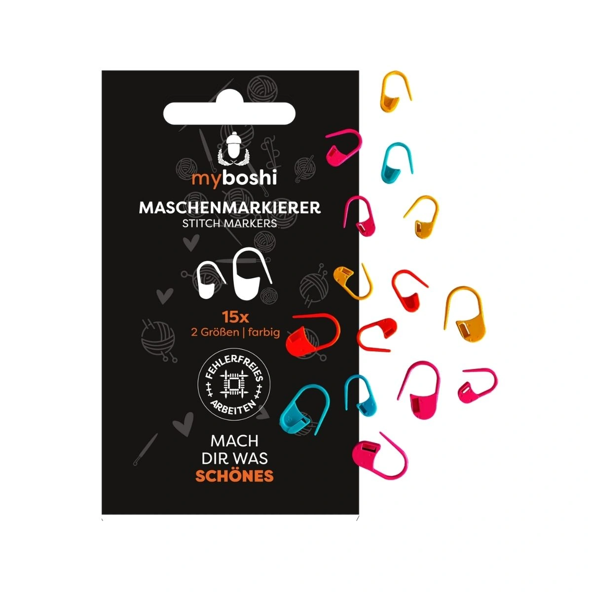 myboshi Maschenmarkierer – Set mit 2 Größen (15 Stück) - Produktbild