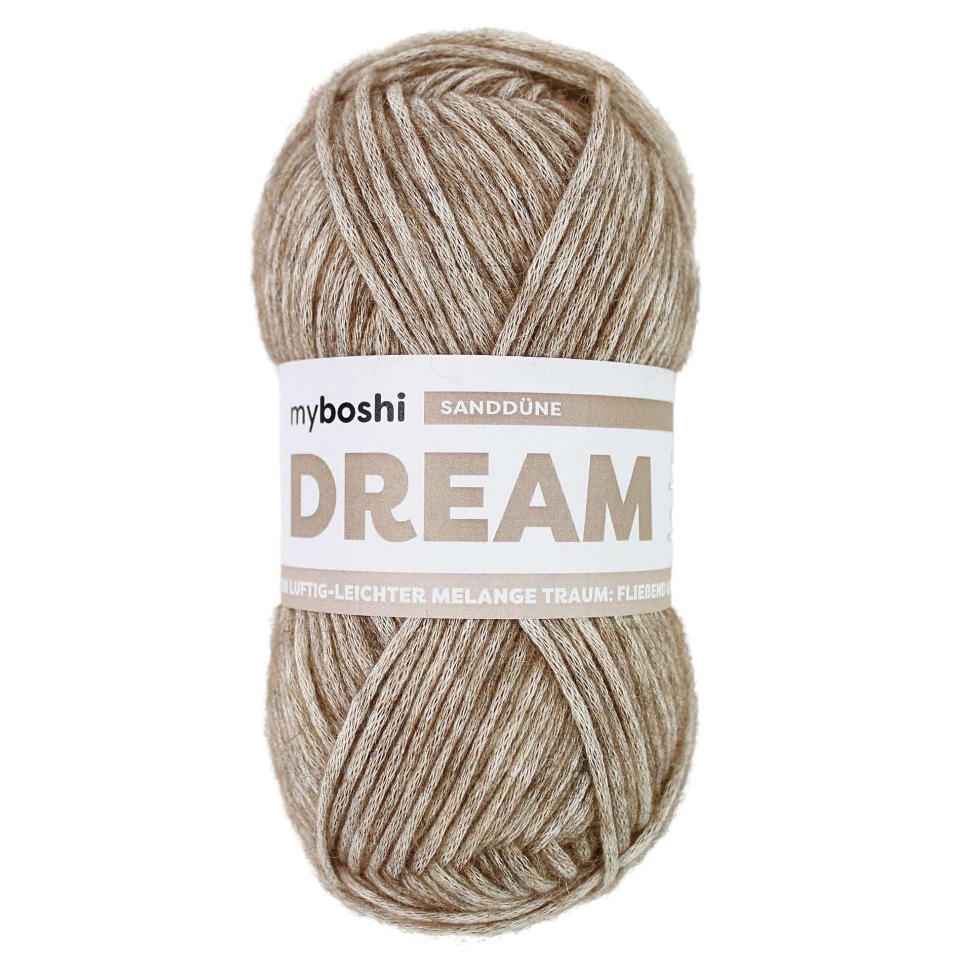 myboshi Dream, 50g, 76% Baumwolle, 22% Baby-Alpaka, 2% Merino in Farbe Sanddüne