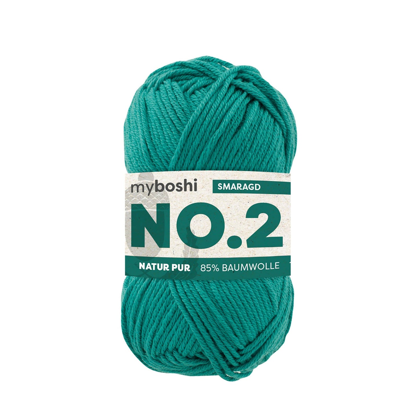 myboshi No.2, 50g, 85% Baumwolle 15% Kapok in Farbe smaragd