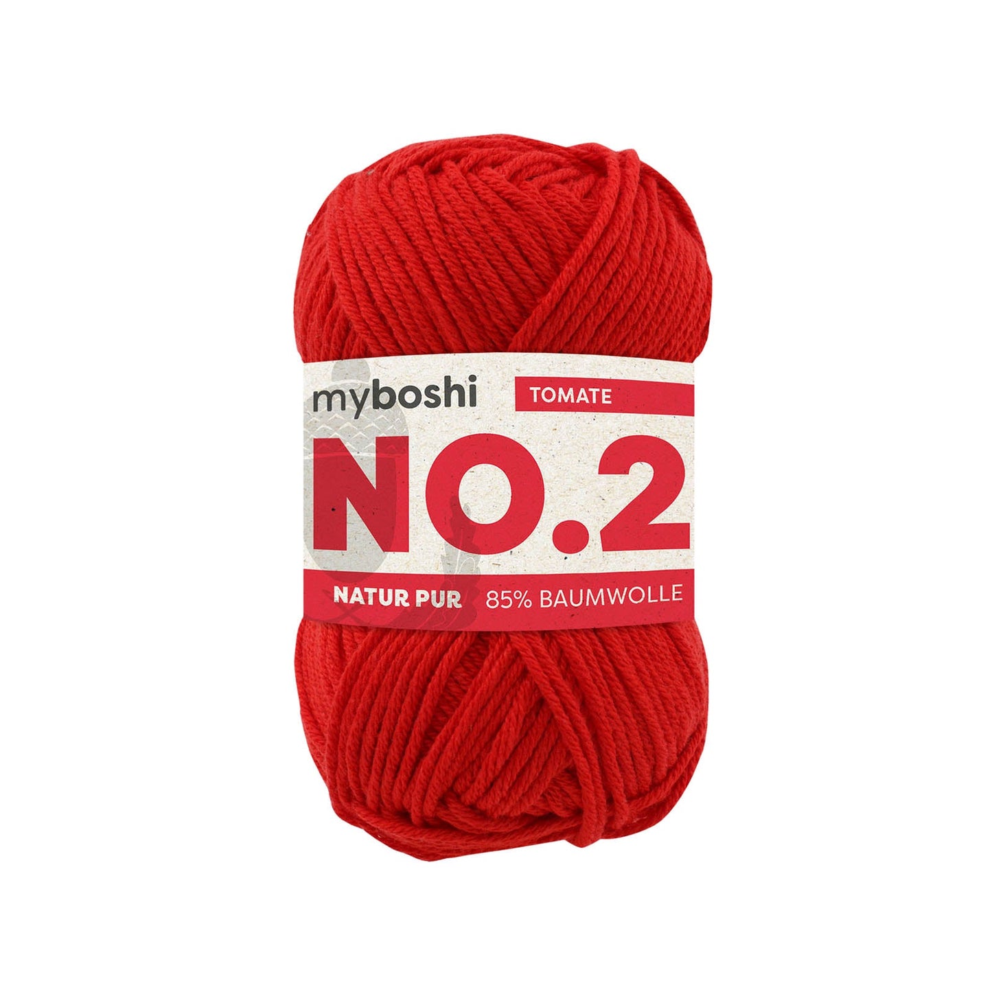 myboshi No.2, 50g, 85% Baumwolle 15% Kapok in Farbe tomate