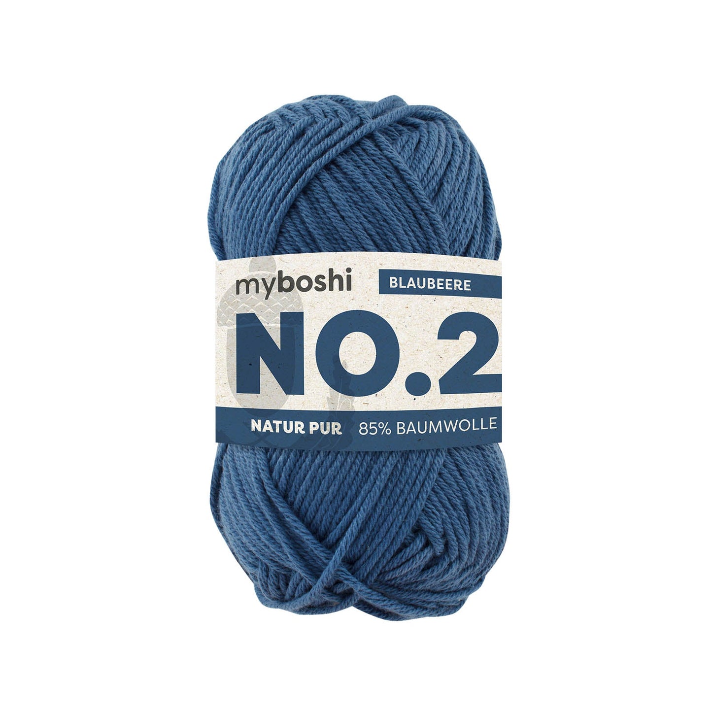 myboshi No.2, 50g, 85% Baumwolle 15% Kapok in Farbe blaubeere