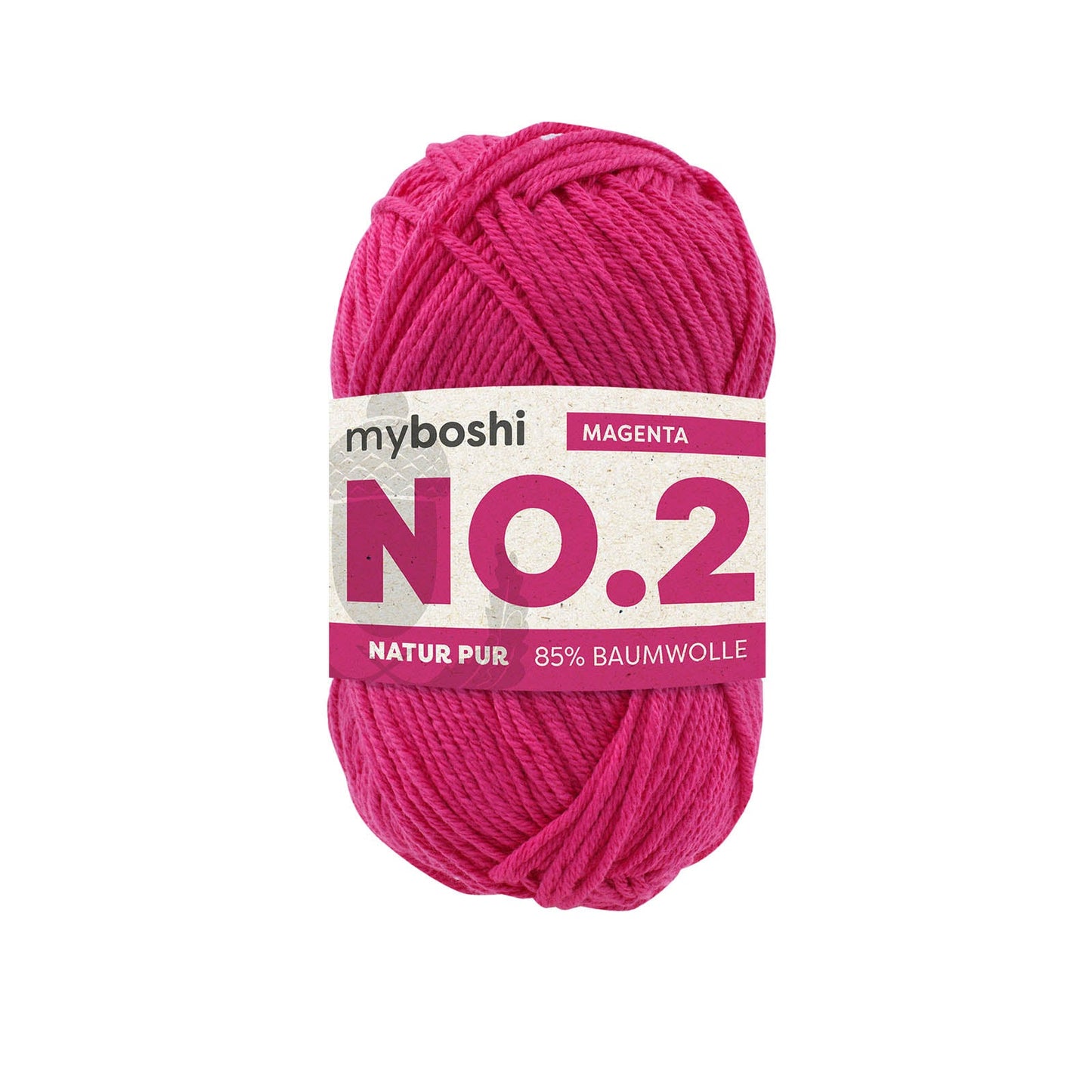 myboshi No.2, 50g, 85% Baumwolle 15% Kapok in Farbe magenta