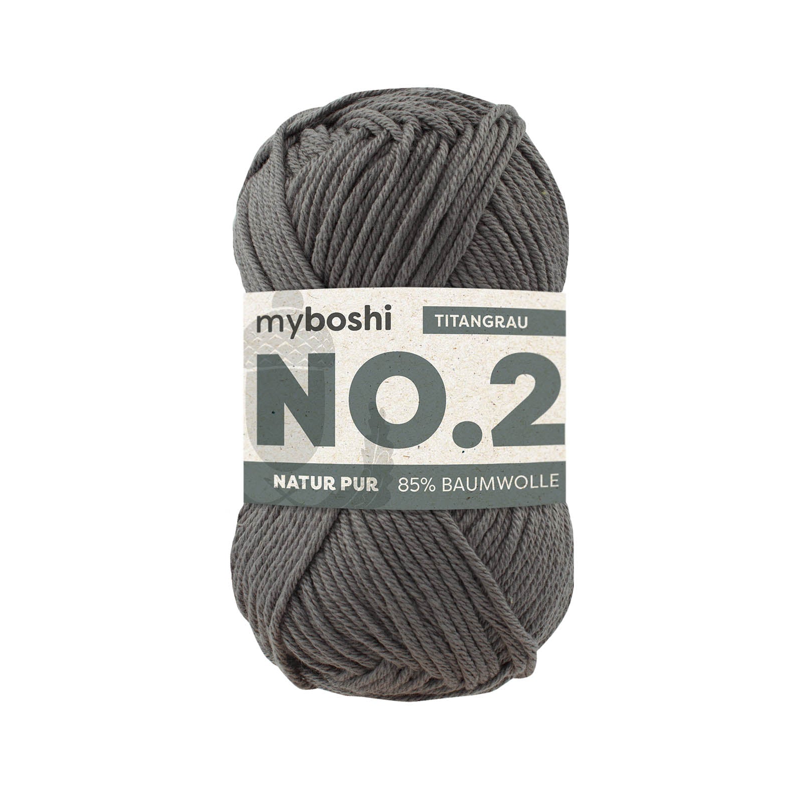 myboshi No.2, 50g, 85% Baumwolle 15% Kapok in Farbe titangrau