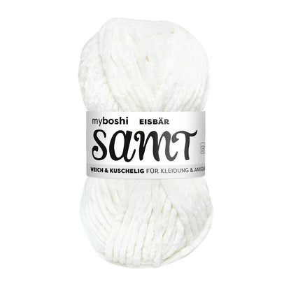 myboshi Samt, 100g, 100% Polyester in Farbe Eisbär