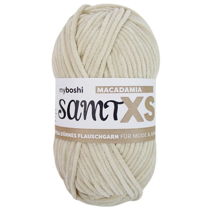 myboshi Samt XS, 50g, 100% Polyester in Farbe Macadamia