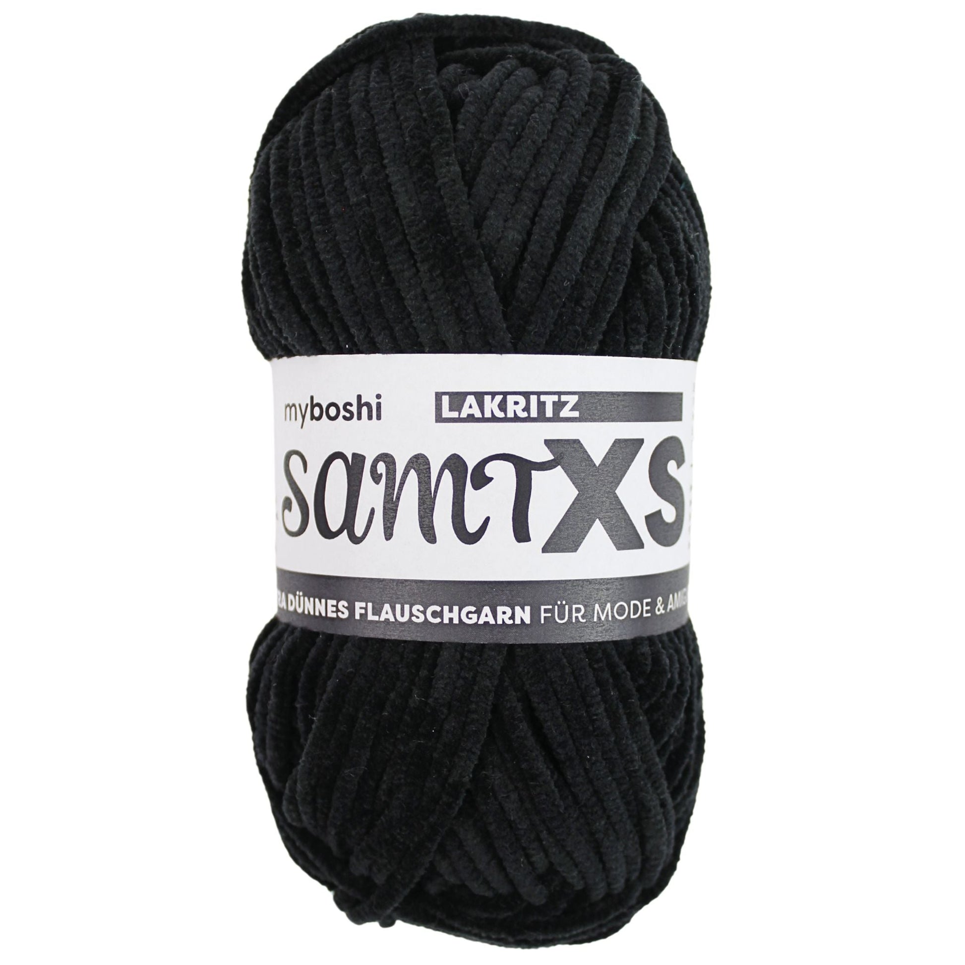 myboshi Samt XS, 50g, 100% Polyester in Farbe Lakritz