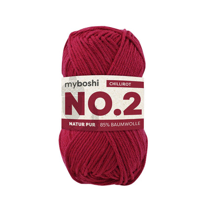 myboshi No.2 Baumwolle-Kapok Garn 50 g - Variante: chilirot