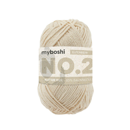 myboshi No.2 Baumwolle-Kapok Garn 50 g - Variante: elfenbein