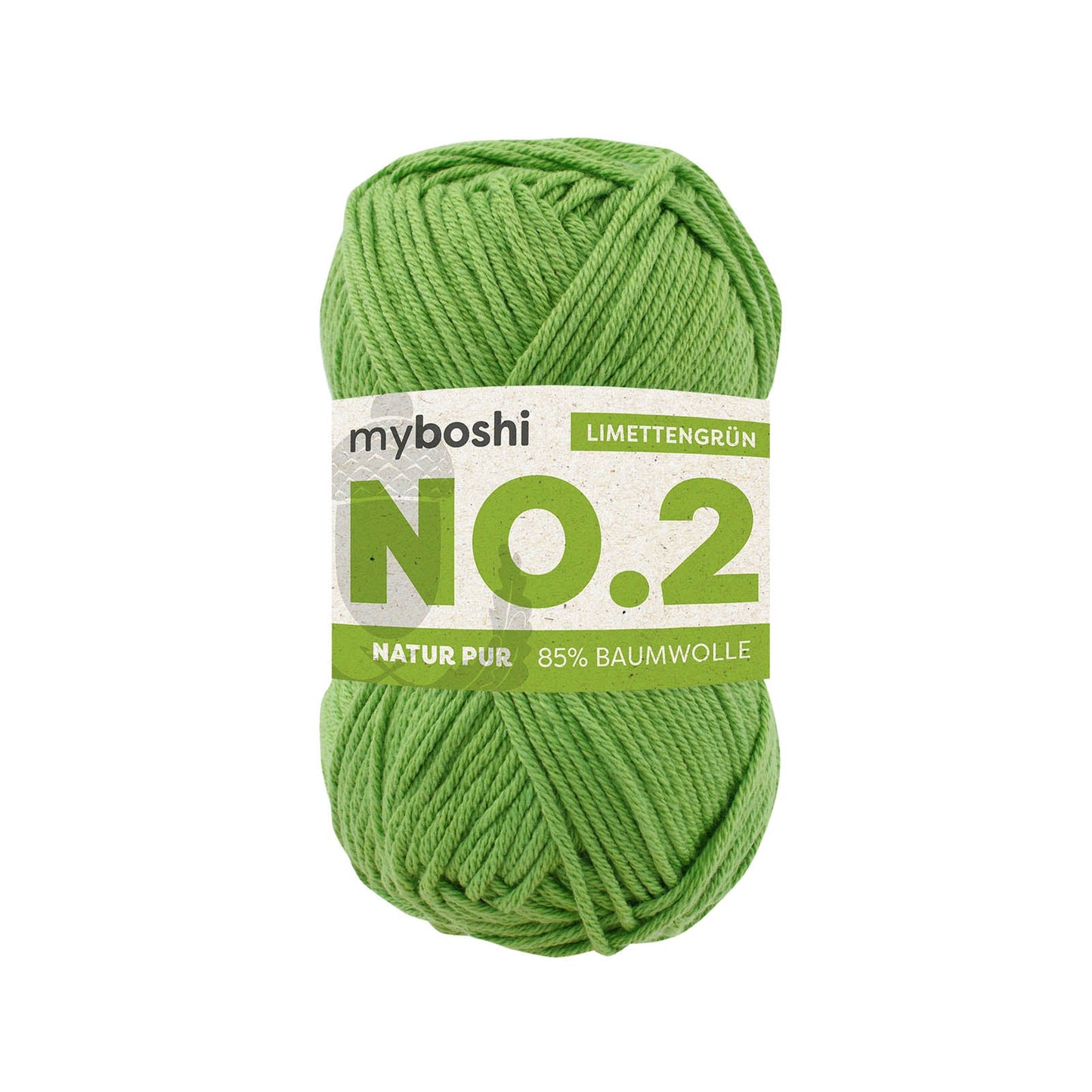 myboshi No.2 Baumwolle-Kapok Garn 50 g - Variante: limettengrün