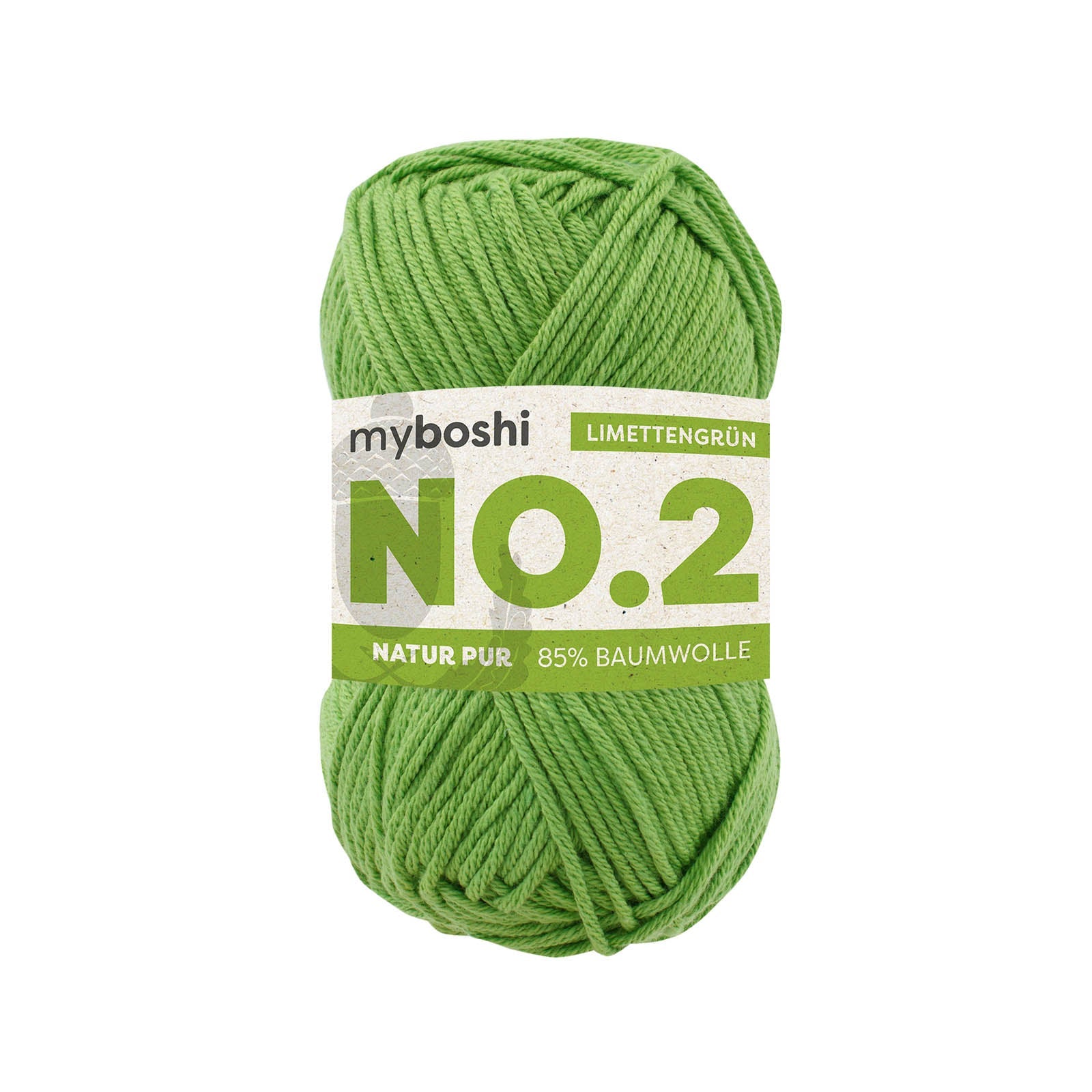myboshi No.2 Baumwolle-Kapok Garn 50 g - Variante: limettengrün