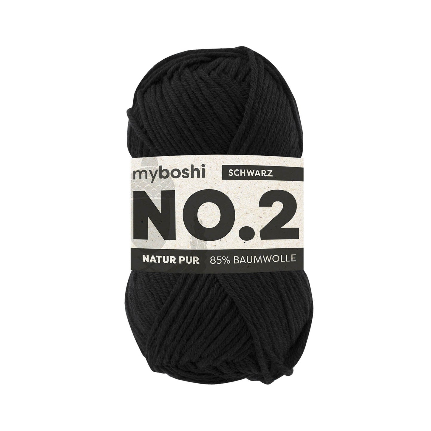 myboshi No.2 Baumwolle-Kapok Garn 50 g - Variante: schwarz