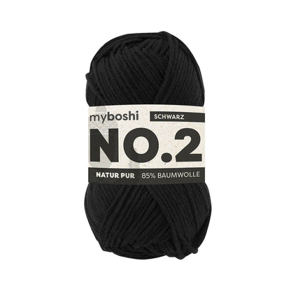 myboshi No.2 Baumwolle-Kapok Garn 50 g - Variante: schwarz