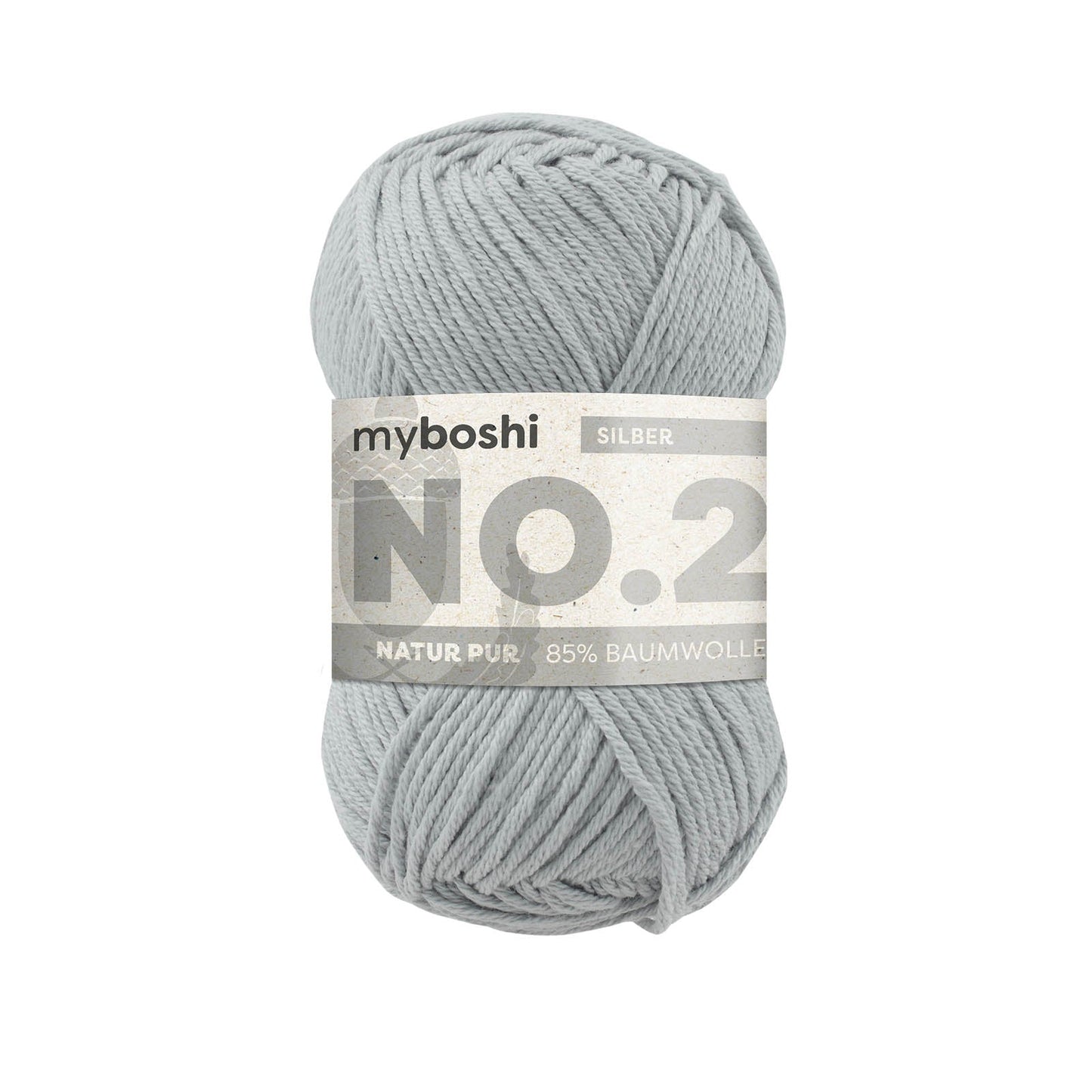 myboshi No.2 Baumwolle-Kapok Garn 50 g - Variante: silber