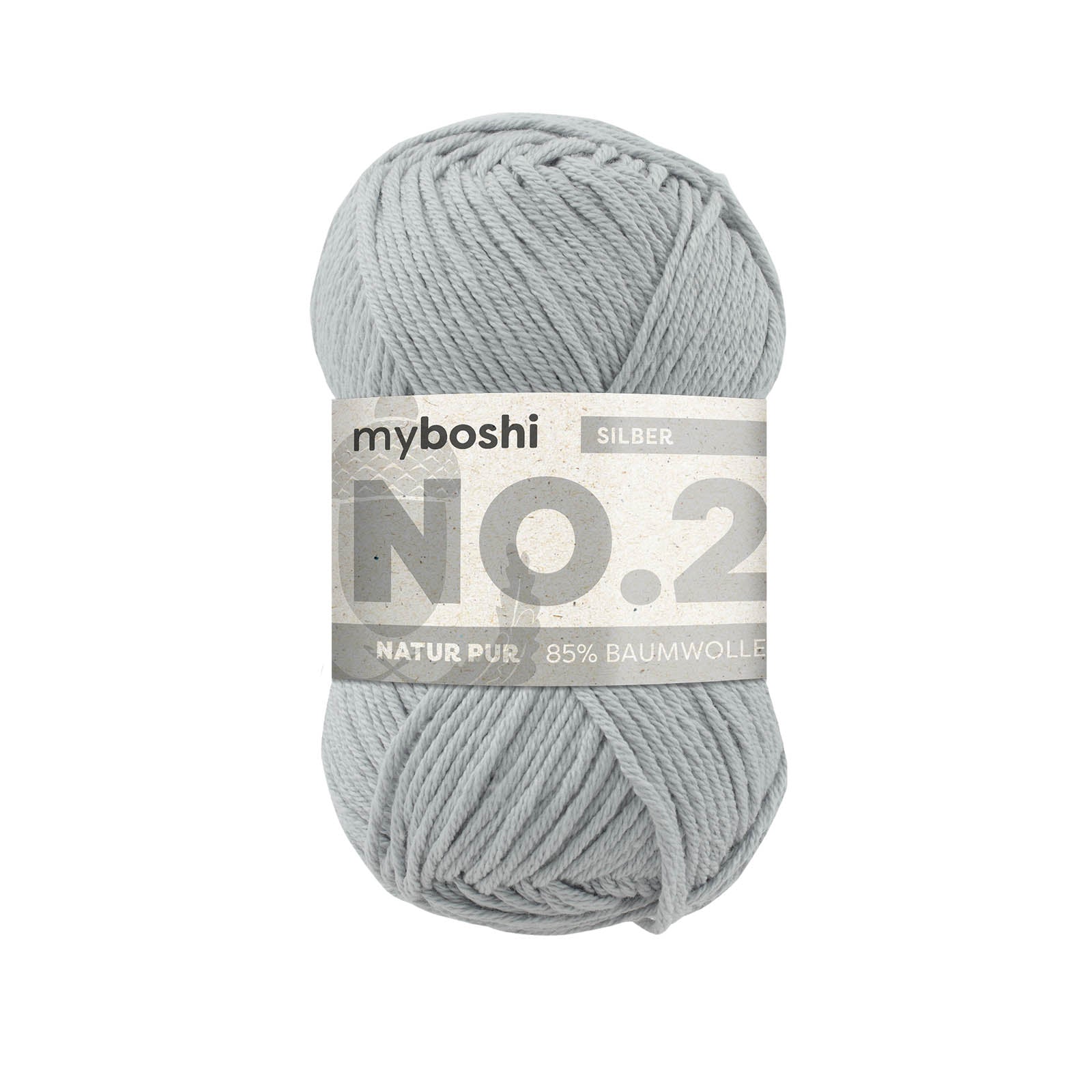 myboshi No.2 Baumwolle-Kapok Garn 50 g - Variante: silber