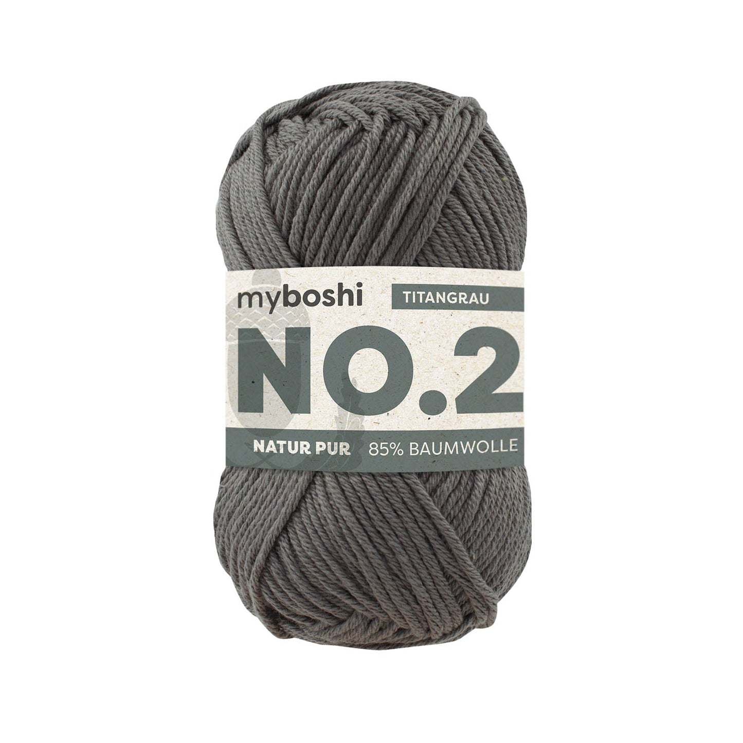 myboshi No.2 Baumwolle-Kapok Garn 50 g - Variante: titangrau
