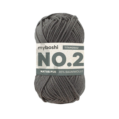 myboshi No.2 Baumwolle-Kapok Garn 50 g - Variante: titangrau
