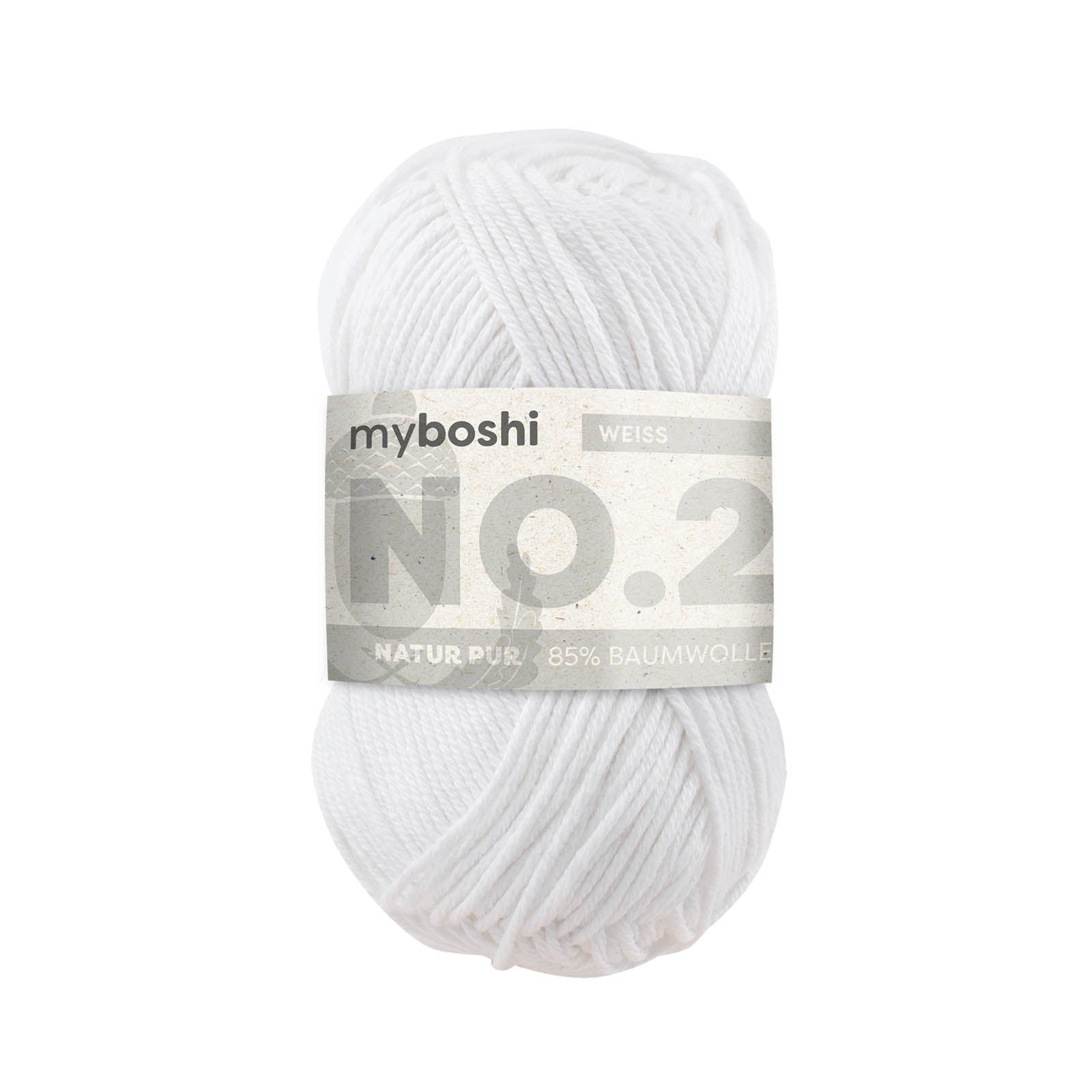 myboshi No.2 Baumwolle-Kapok Garn 50 g - Variante: weiß