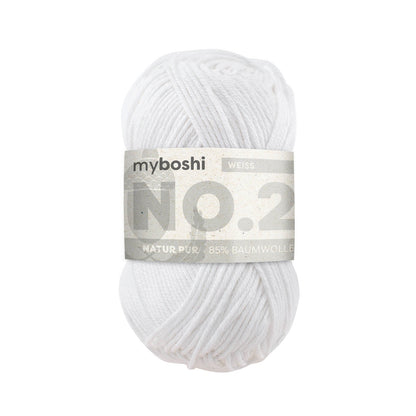 myboshi No.2 Baumwolle-Kapok Garn 50 g - Variante: weiß