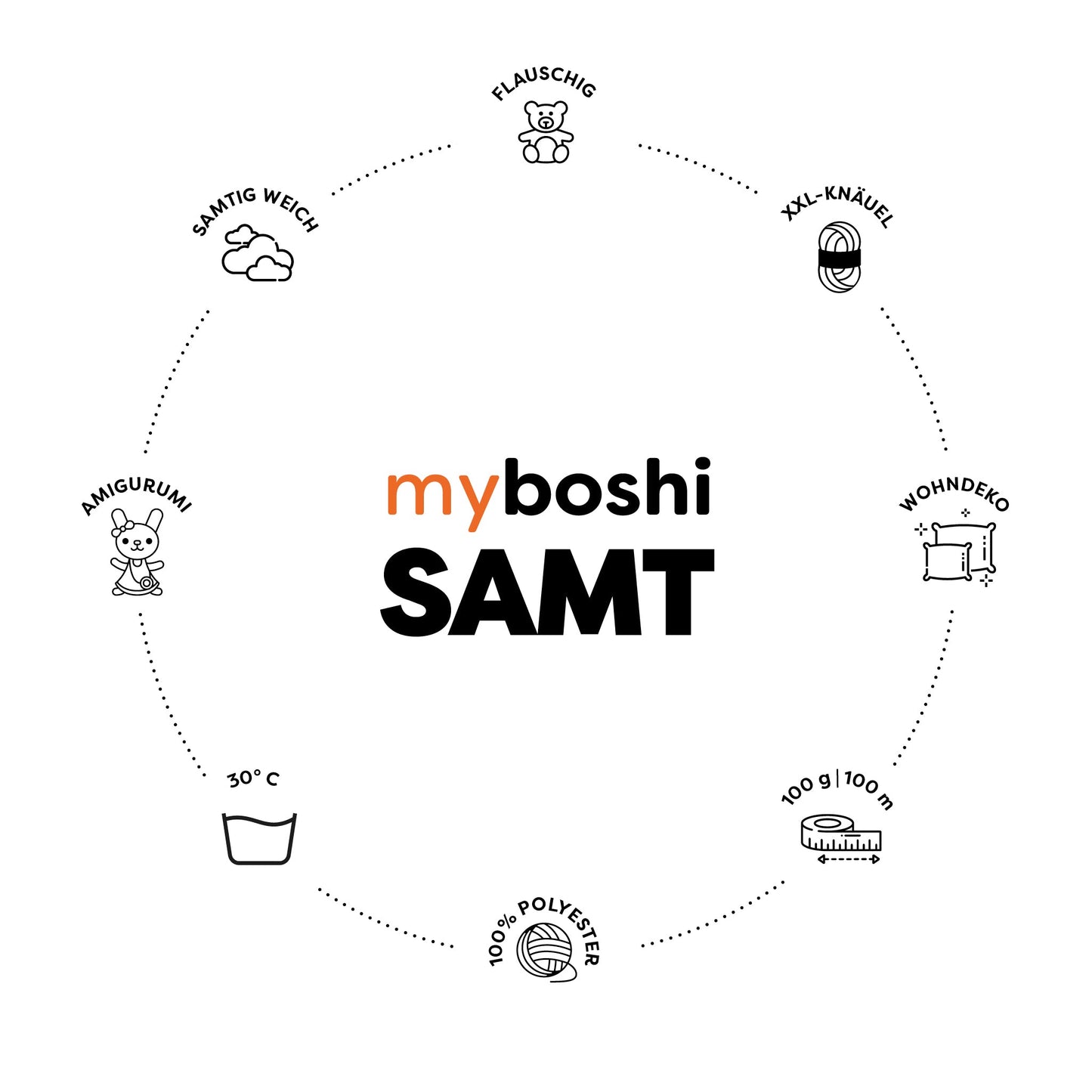 myboshi Samt Chenillegarn 100 g - Produktbild