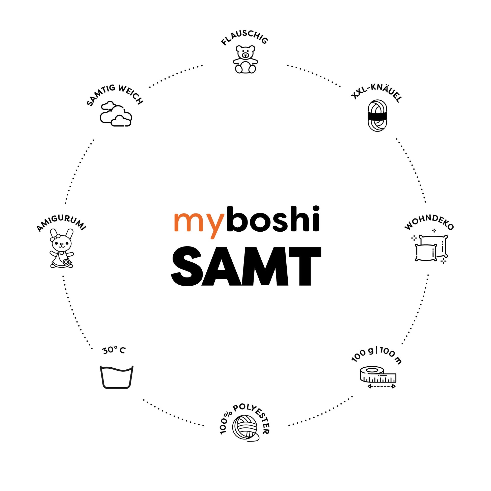 myboshi Samt Chenillegarn 100 g - Produktbild