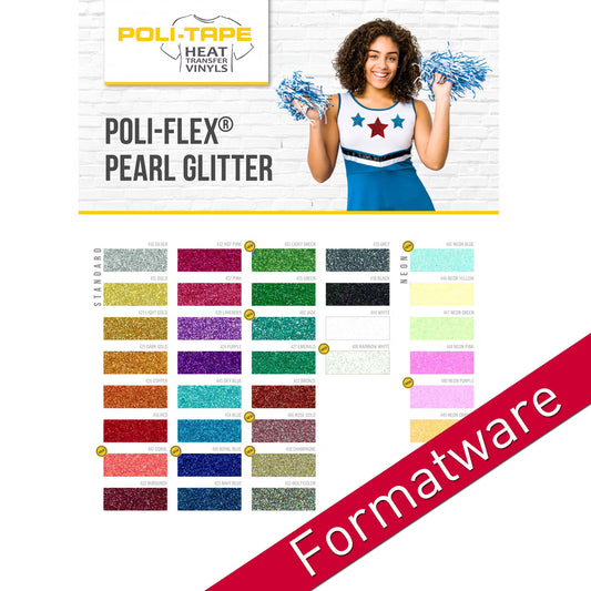 POLI-FLEX® PEARL GLITTER, 20cm x 30cm – Farbkarte