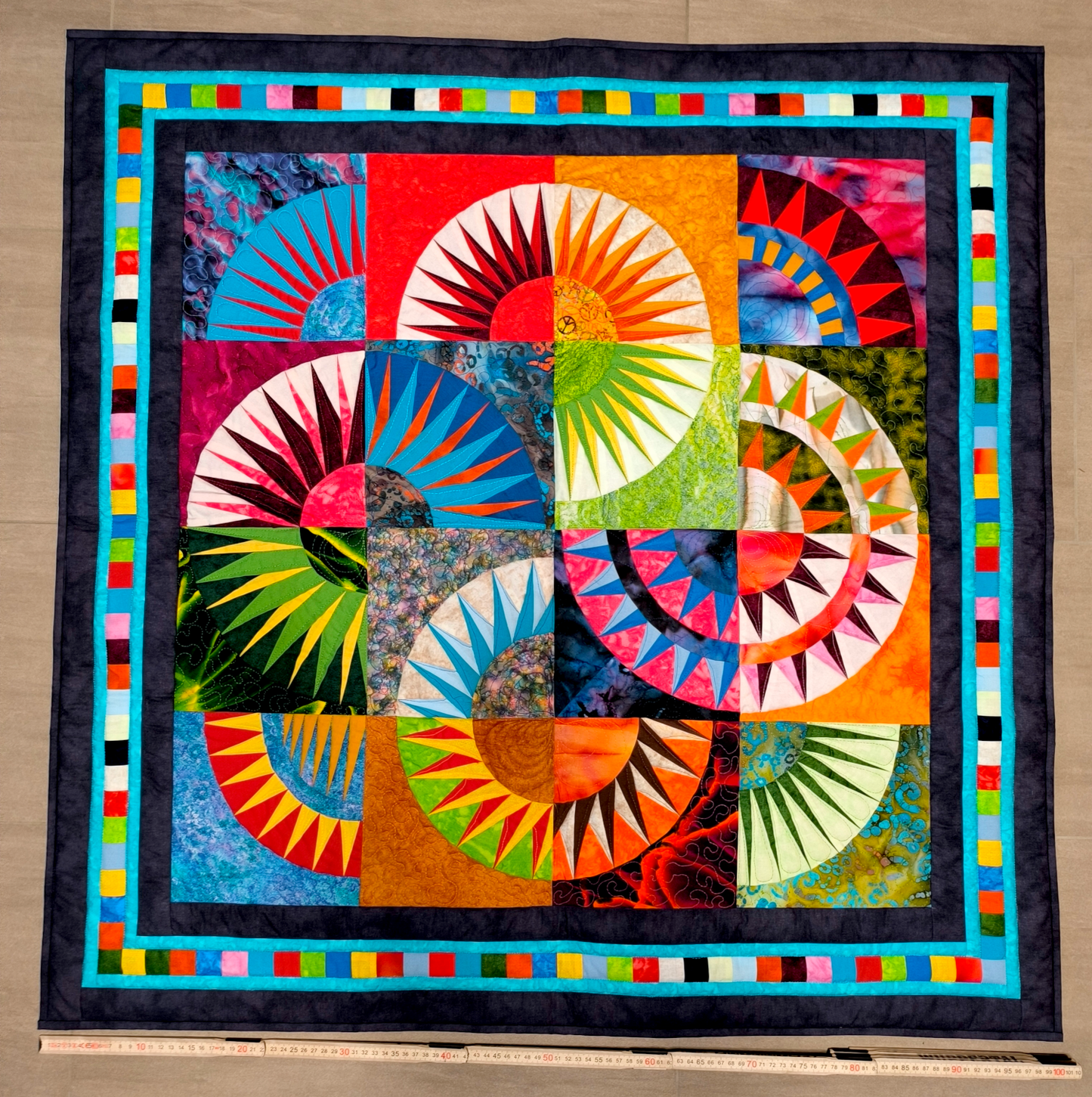 Quilt "Aurora Mosaic", ca. 100 x 100 cm - Produktbild