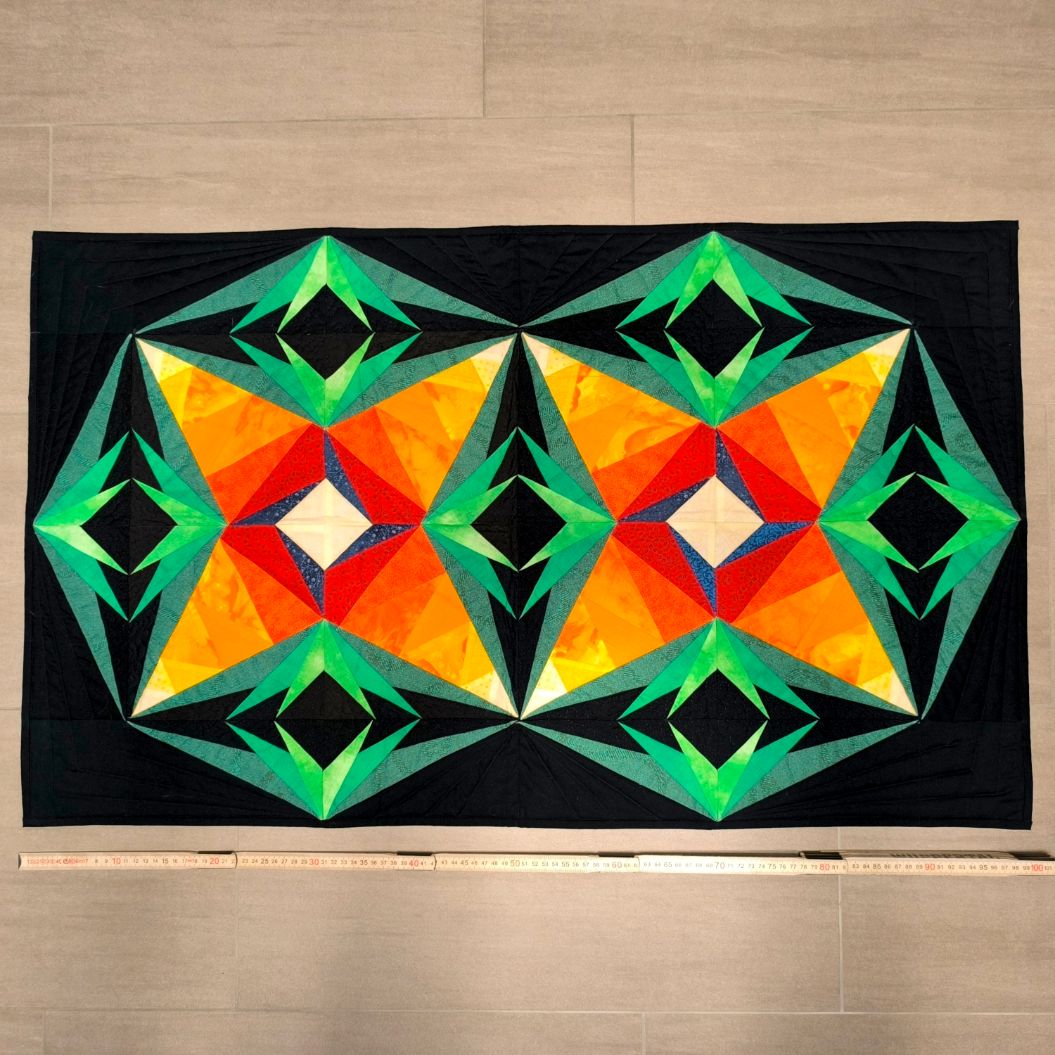 Quilt "Smaragdfeuer", ca. 100 x 50 cm - Produktbild