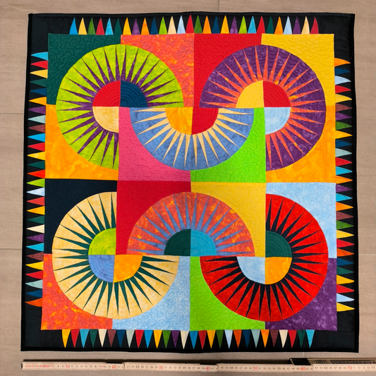 Quilt "Sonnenkarussell", ca. 72 x 72 cm - Produktbild