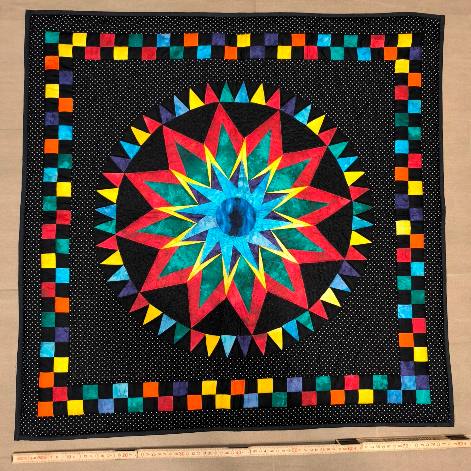 Quilt "Sternenrose", ca. 80 x 80 cm - Produktbild