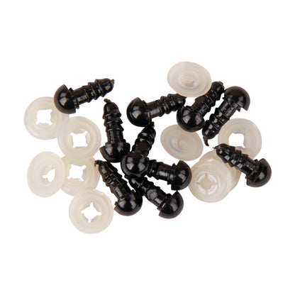 Kunststoff Sicherheitsaugen 6mm, schwarz, 10 Stück Produktbild