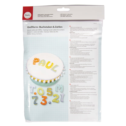 LDPE Gießform Buchstaben/Zahlen, 37 Motive Produktbild