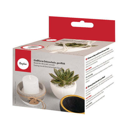 Silikon Gießform Dekoschale geriffelt, ø 9cm, Höhe 6cm Produktbild