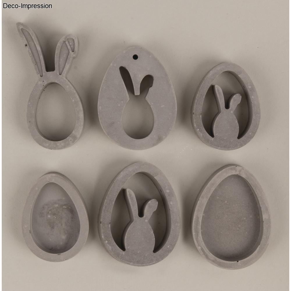 Silikon Gießform Eier + Hasen Anhänger, 6 Formen Produktbild