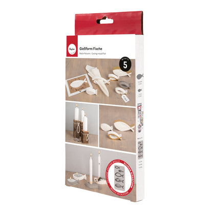 Silikon Gießform Fische, 5 Formen Produktbild