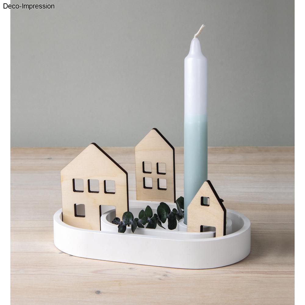 Silikon Gießform Kerzenständer Oval, inkl. 3x5 Schablonen Produktbild